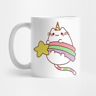 Caticorn Holding a Star Mug